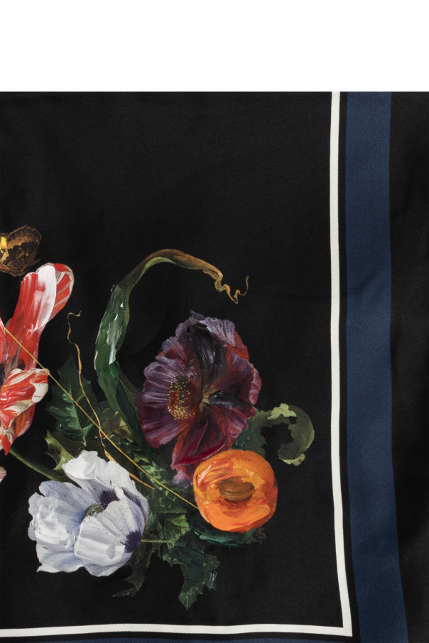 Maison Margiela Silk scarf with floral motif