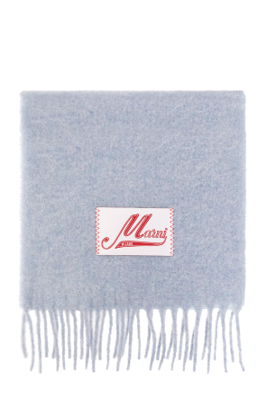 Scarf with logo patch