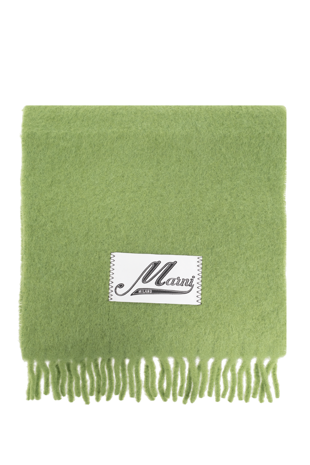 Wełniany szal z logo od Marni