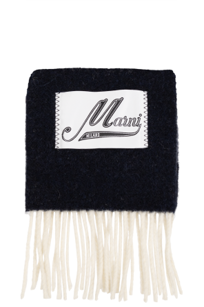 Marni logo-print buttoned below-the-knee coat Brown