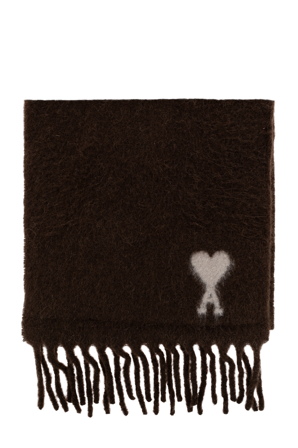 Ami Alexandre Mattiussi Wool scarf with logo
