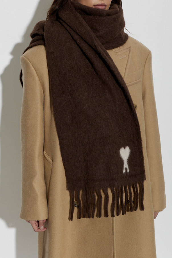 Ami Alexandre Mattiussi Wool scarf with logo