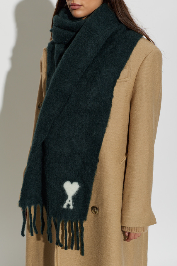 Ami Alexandre Mattiussi Wool scarf with logo