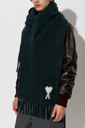 Ami Alexandre Mattiussi Wool scarf with logo