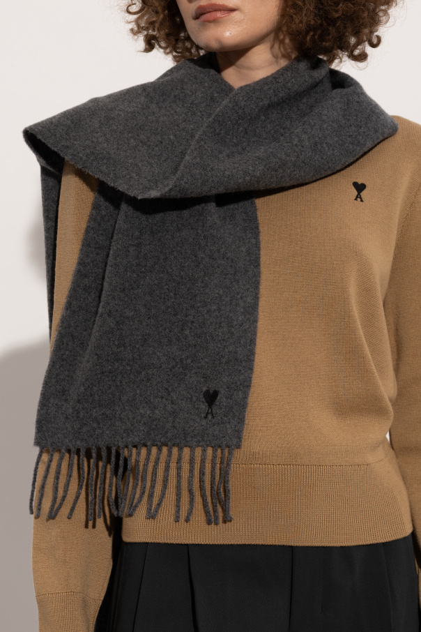 Ami Alexandre Mattiussi Wool scarf with logo