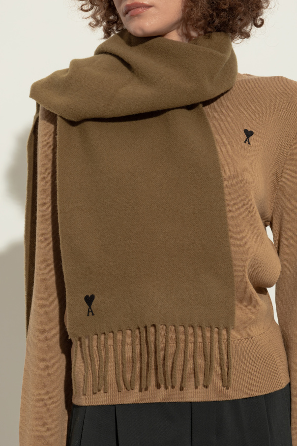 Ami Alexandre Mattiussi Wool scarf with logo