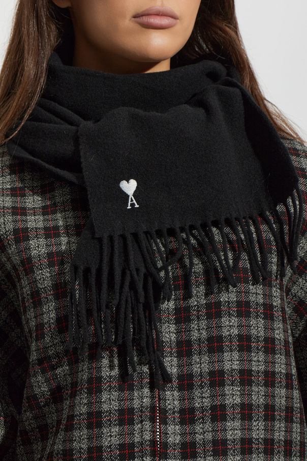 Ami Alexandre Mattiussi Wool Scarf with Logo