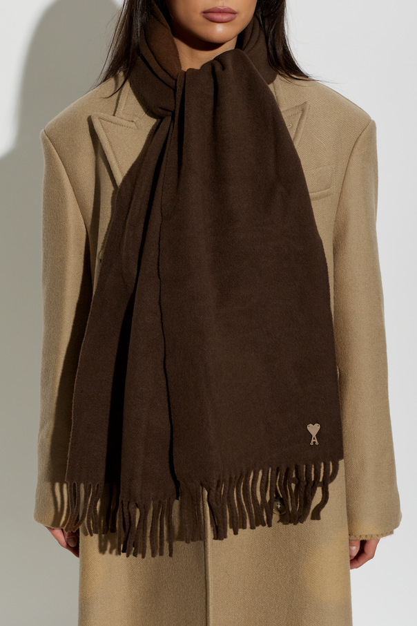 Ami Alexandre Mattiussi Wool scarf with logo