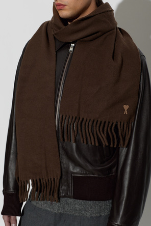 Ami Alexandre Mattiussi Wool scarf with logo