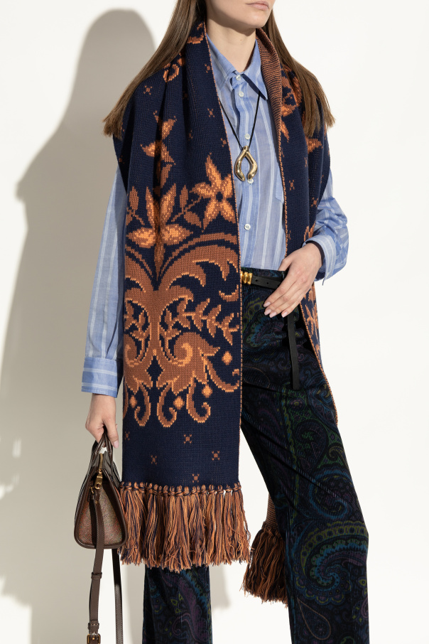 Etro Wollschal mit Fransen