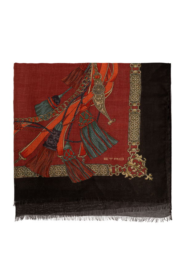 Scarf with raw edge finish od Etro