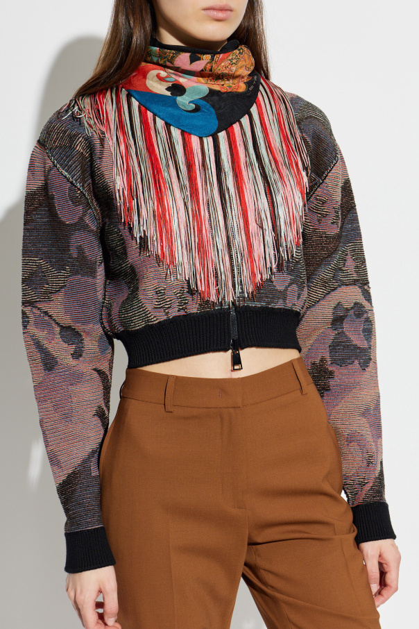 Etro Triangular scarf with fringes