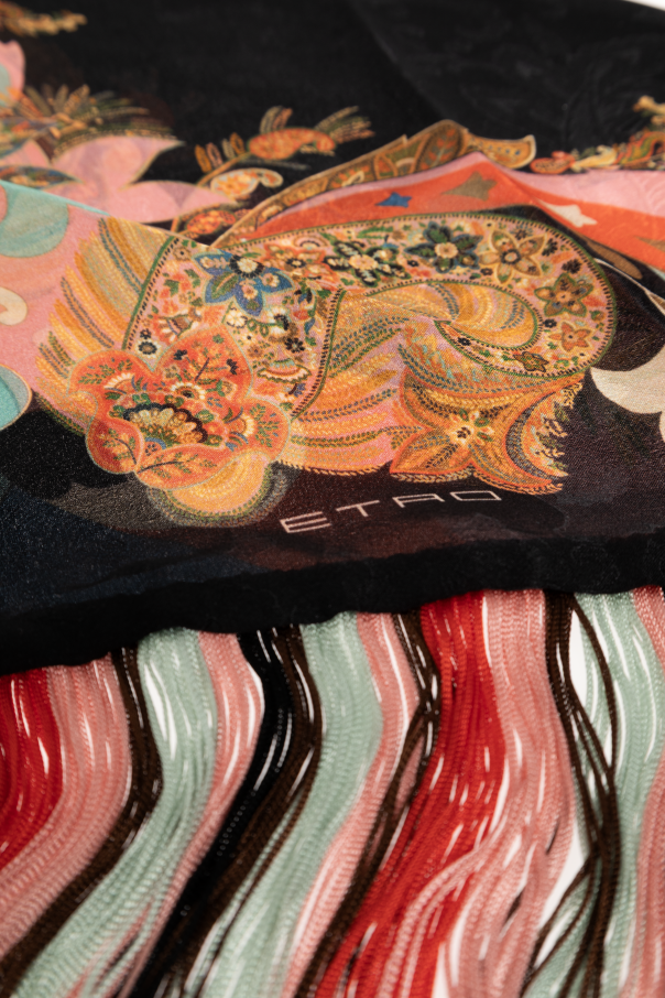 Etro Triangular scarf with fringes