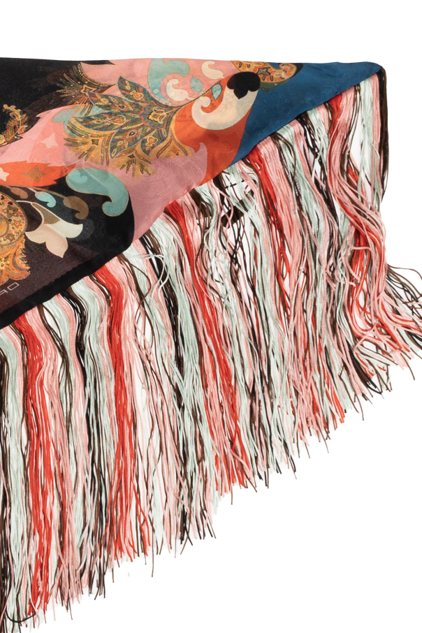 Etro Triangular scarf with fringes