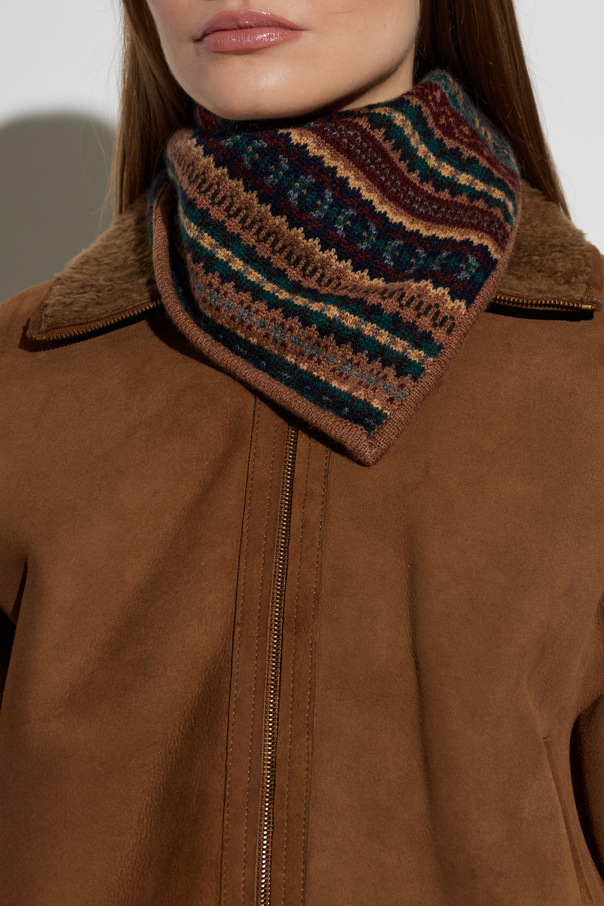 &Daughter Cashmere triangular scarf ‘Fairisle’