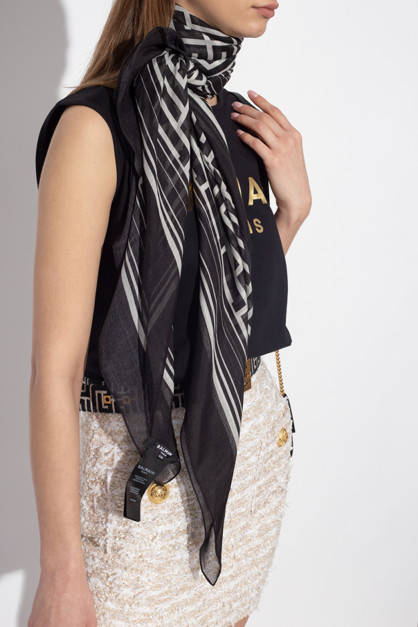 Balmain Monogrammed scarf