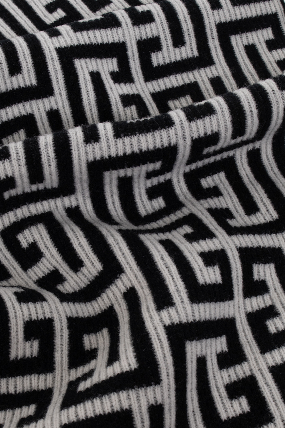 Balmain Monogrammed wool scarf