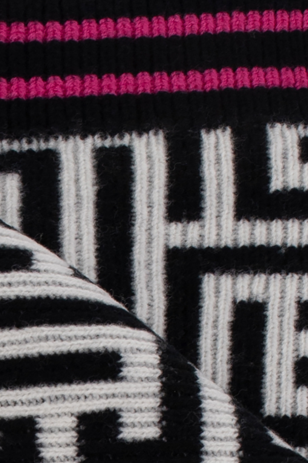 Balmain Monogrammed wool scarf