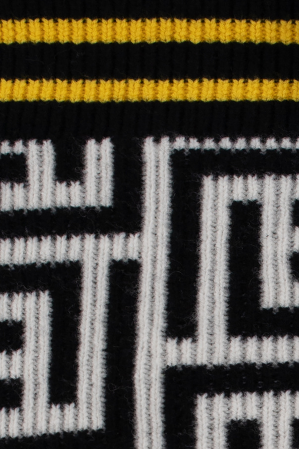 Balmain Monogrammed wool scarf