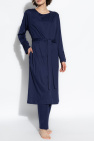 Hanro NAVY BLUE Robe with floral pattern