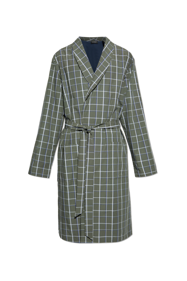 Plaid-patterned bathrobe od Hanro
