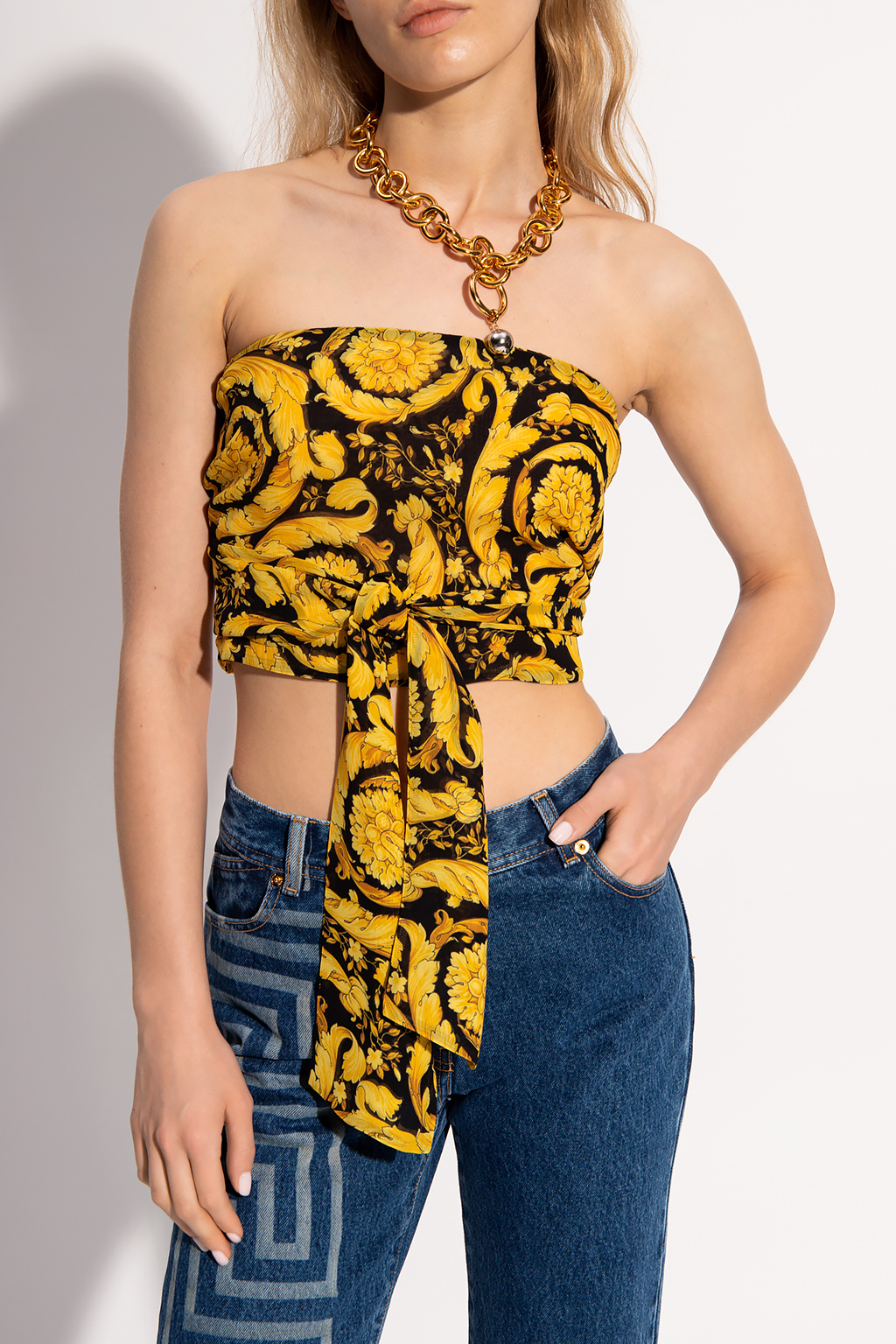 versace scarf top