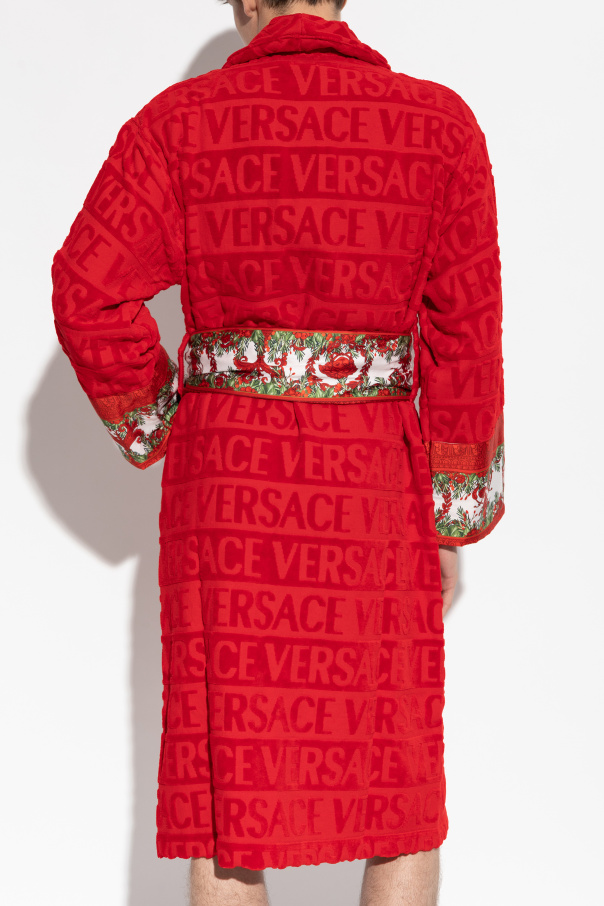 Versace Home Baumwoll-Bademantel mit Gürtel