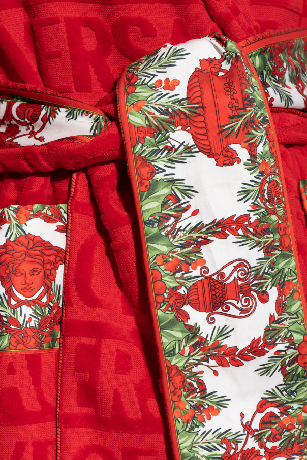 Versace Home Baumwoll-Bademantel mit Gürtel