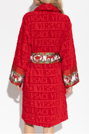 Versace Home Baumwoll-Bademantel mit Gürtel