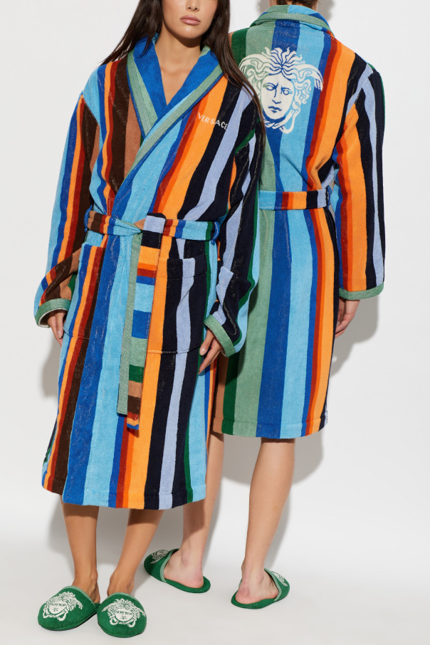 Versace Home Robe with stripe pattern