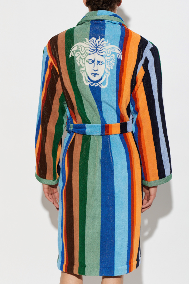 Versace Home Robe with stripe pattern