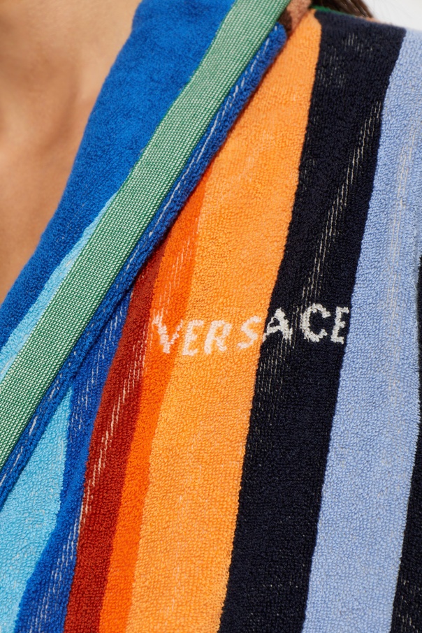 Versace Home Robe with stripe pattern