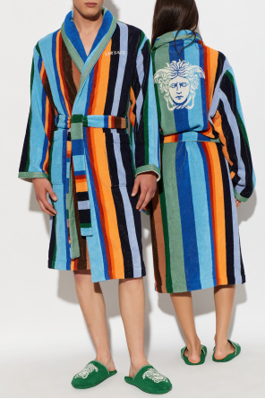 Versace Home Robe with stripe pattern
