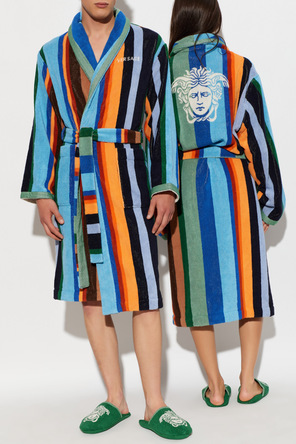Versace Home Robe with stripe pattern