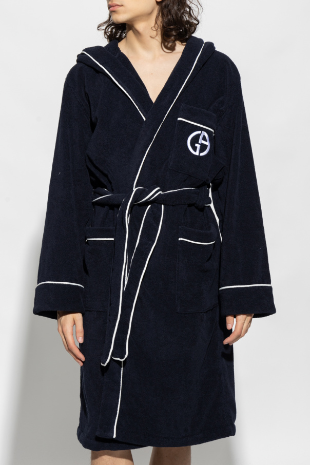 Giorgio bear-motif Armani Cotton bathrobe