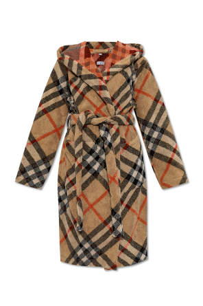 Bathrobe with checkered pattern