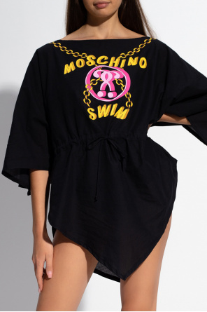 Moschino Beach poncho with logo