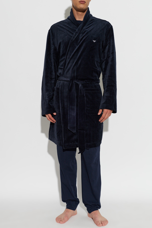 Emporio Armani Men's Belted Robe – Deep Navy by Emporio Armani