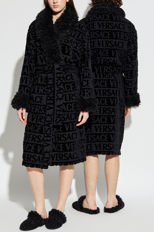 Versace Home Dressing gown finished with faux fur