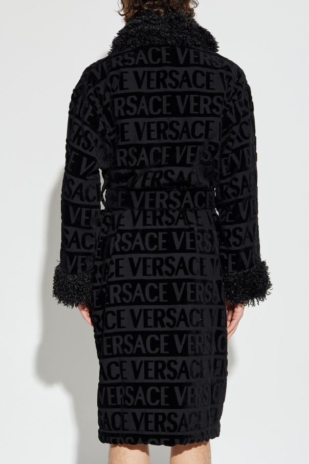 Versace Home Dressing gown finished with faux fur