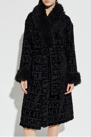 Versace Home Dressing gown finished with faux fur