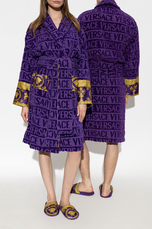Versace Home Cotton robe with belt