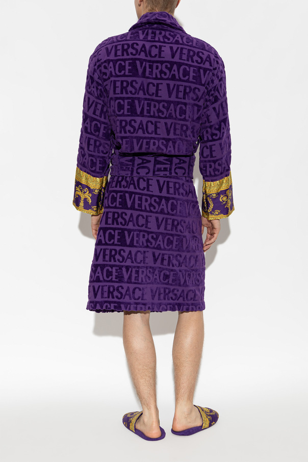 Versace Home Cotton robe with belt