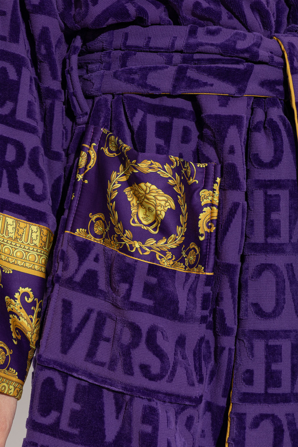 Versace Home Cotton robe with belt