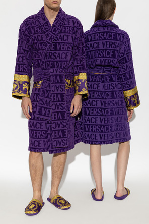 Versace Home Cotton robe with belt