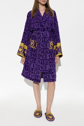 Versace Home Cotton robe with belt