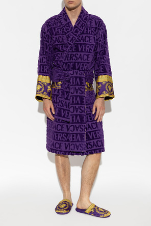 Versace Home Cotton robe with belt