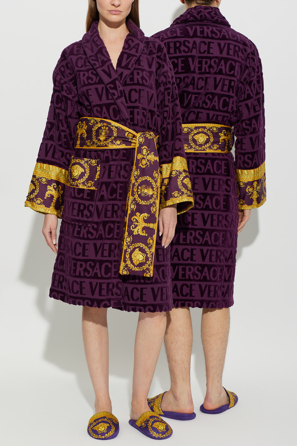 Versace Home Памучен халат с колан