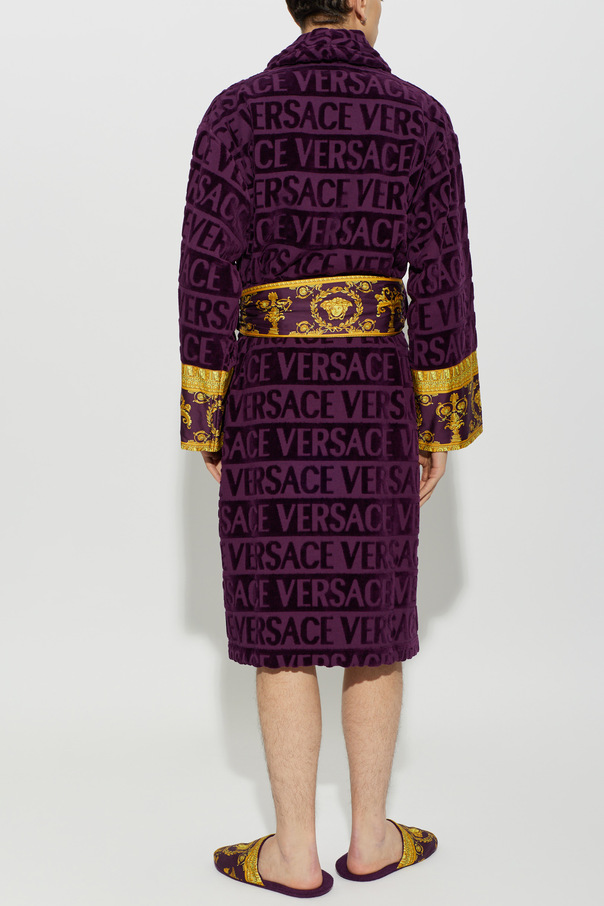 Versace Home Памучен халат с колан