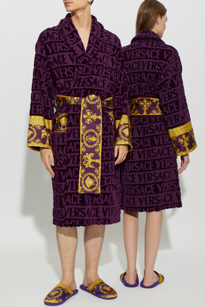 Versace Home Памучен халат с колан